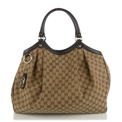 Gucci Monogram Dollar Calfskin Large Sukey Tote Beige Ebony Testa di Moro 1 of 7
