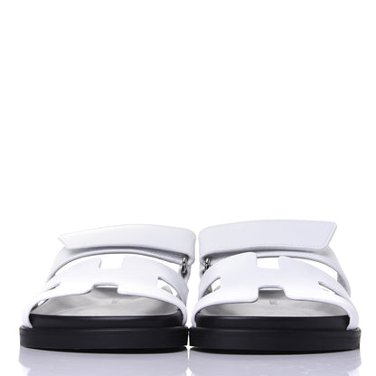 Hermes Calfskin Womens Chypre Sandals 37 White 2 of 11