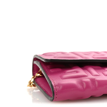 Fendi Nappa Matisse FF Embossed Continental Wallet On Chain Ciclamino Pilar 8 of 10