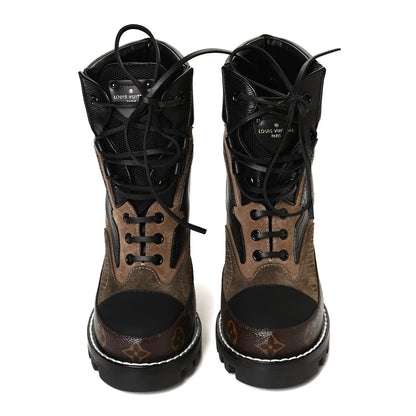 Louis Vuitton Suede Calfskin Monogram Star Trail Ankle Boots 38.5 Khaki 5 of 12