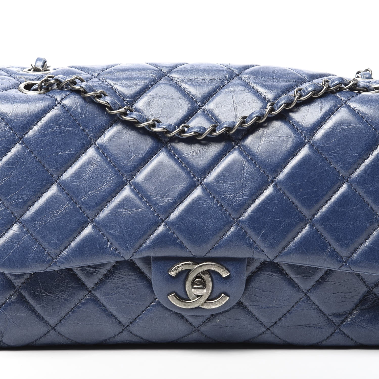 Chanel Glazed Calfskin Quilted Large Coco Soft Flap Navy 11 of 11