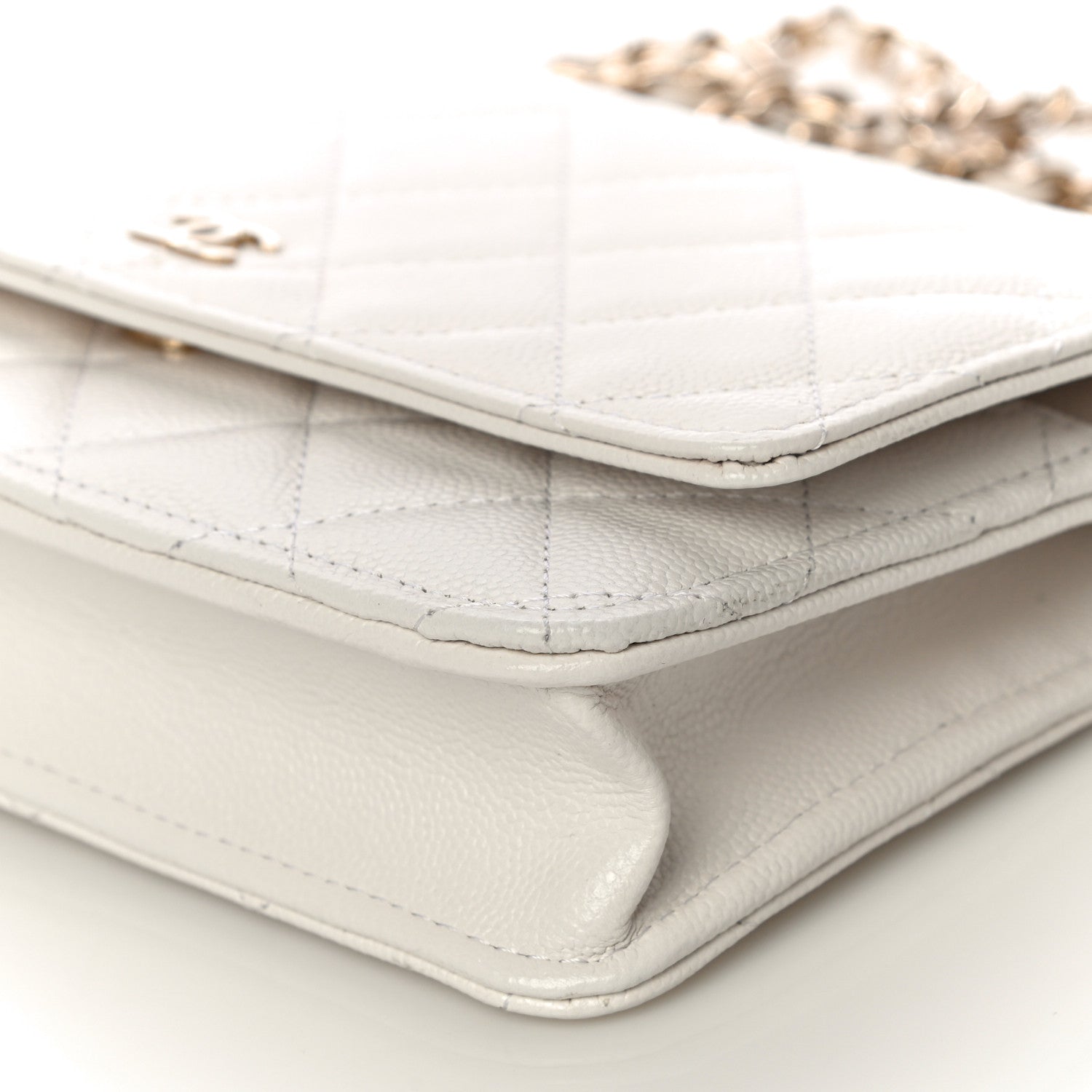 Chanel Caviar Quilted Wallet On Chain WOC White 11 of 12