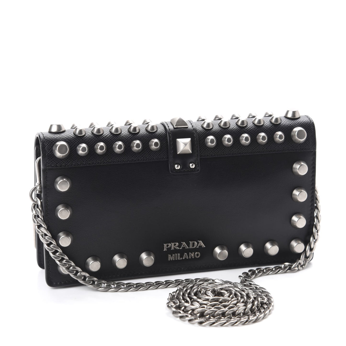City Calfskin Cahier Studded Mini Bag Black
