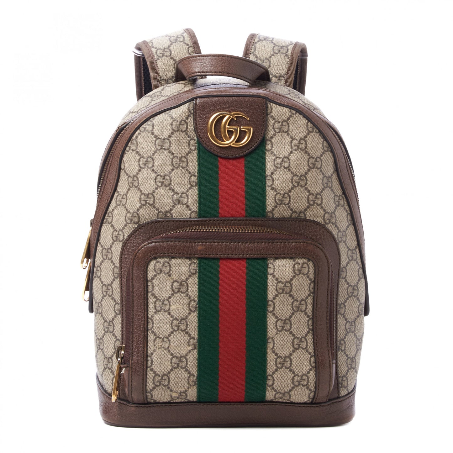 GG Supreme Monogram Calfskin Web Small Ophidia Day Backpack Beige Ebony New Acero