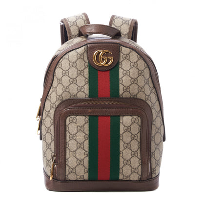Gucci GG Supreme Monogram Calfskin Web Small Ophidia Day Backpack Beige Ebony New Acero 1 of 14
