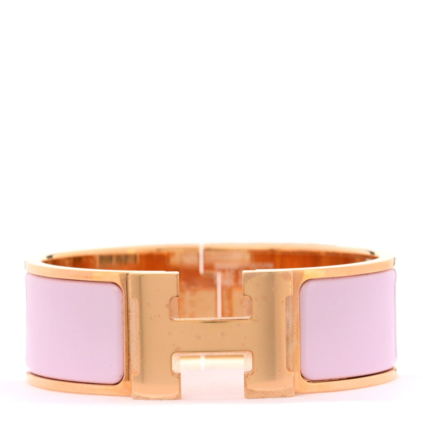 Enamel Wide Clic Clac H Bracelet PM Rose Dragee