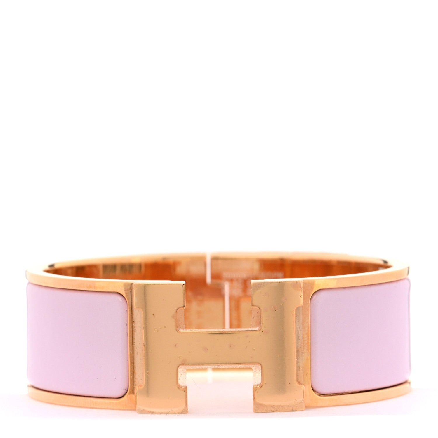 Hermes Enamel Wide Clic Clac H Bracelet PM Rose Dragee 1 of 5