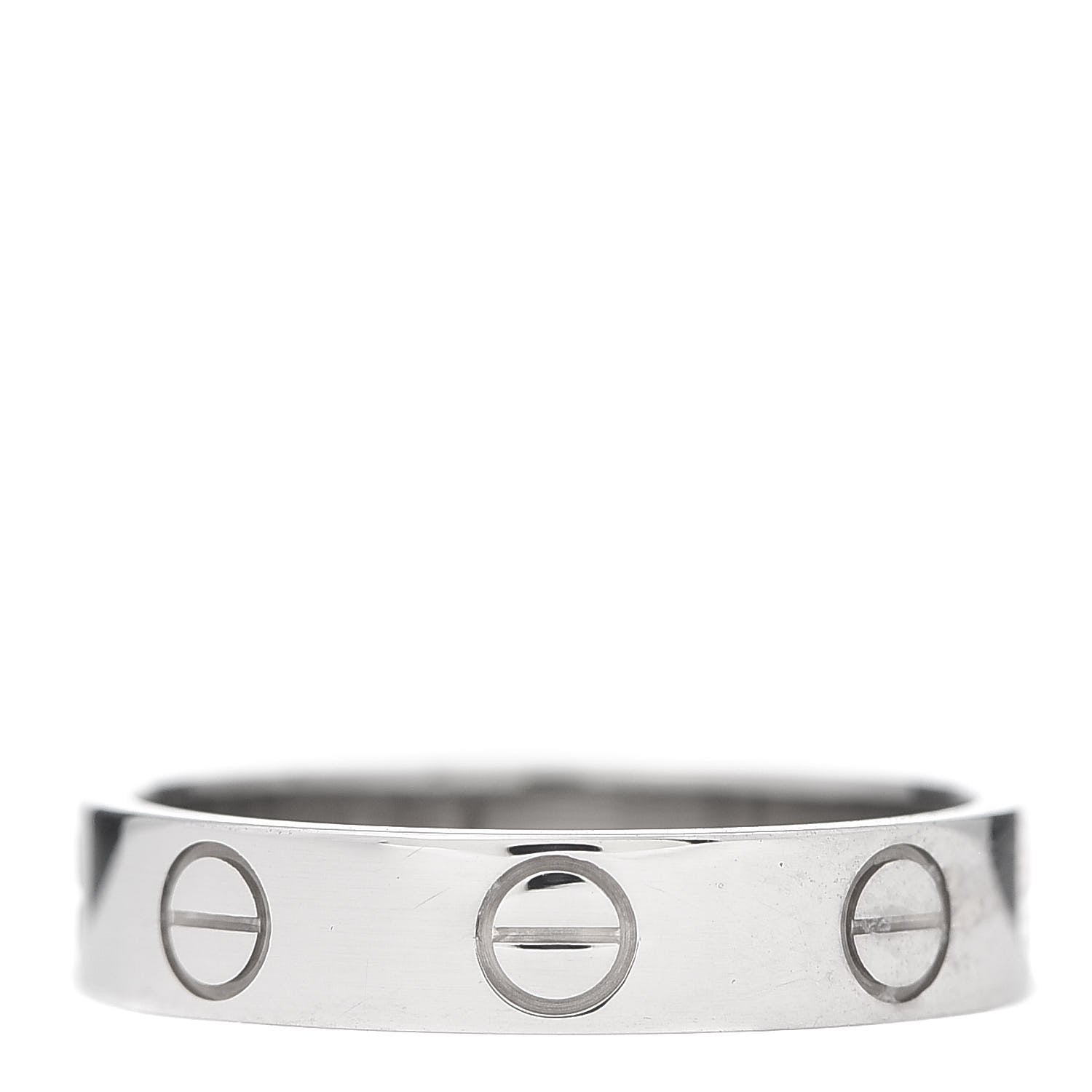 Cartier 18K White Gold 3.5mm LOVE Wedding Band Ring 48 4.5 3 of 4