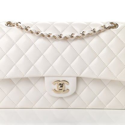 Chanel Caviar Quilted Medium Double Flap White 8 of 11