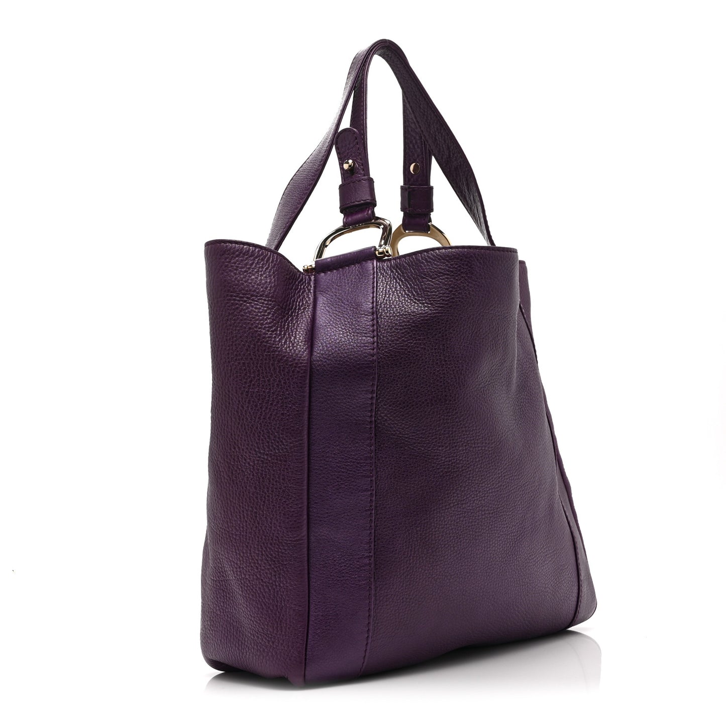 Pebbled Calfskin Greenwich Tote Purple