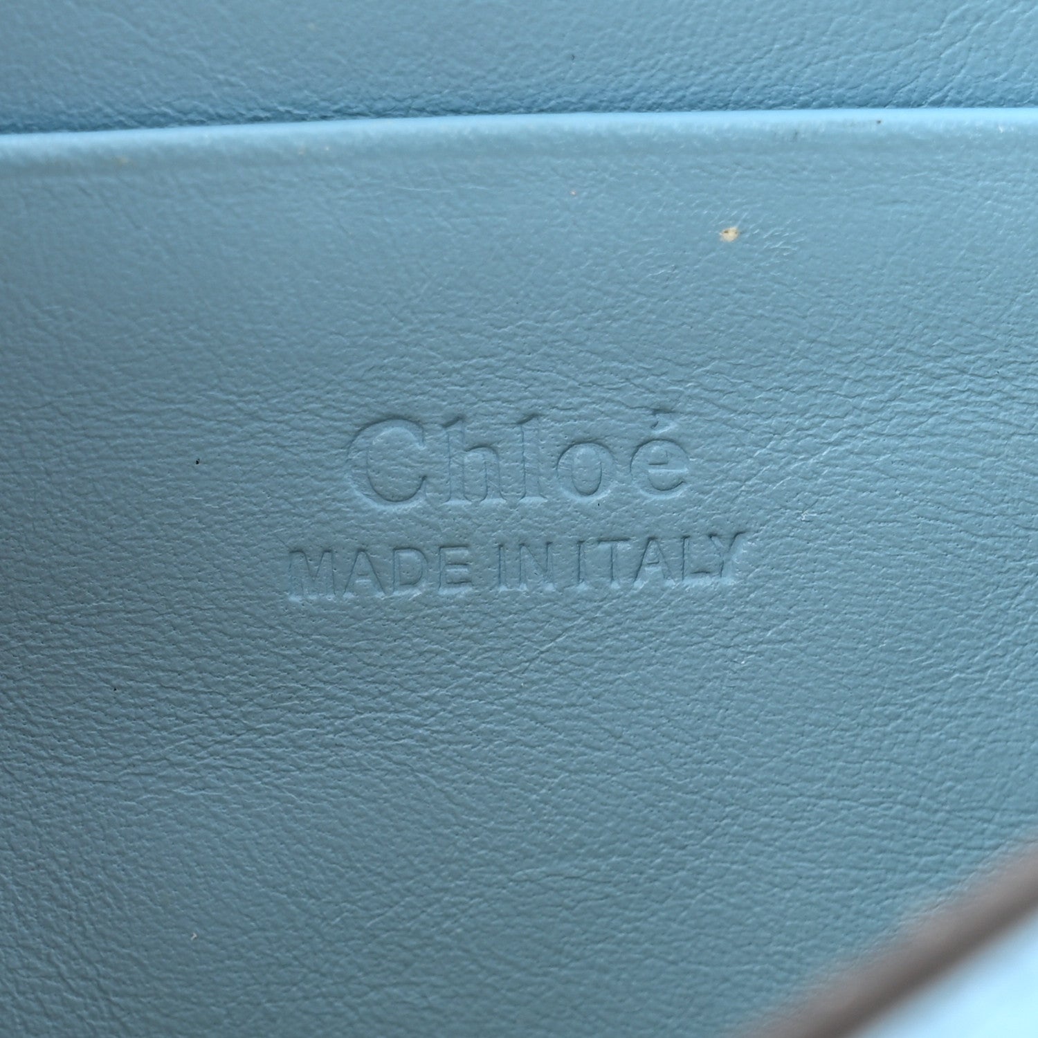 Chloe Suede Calfskin Faye Wallet On Strap Vinyl Blue 6 of 13