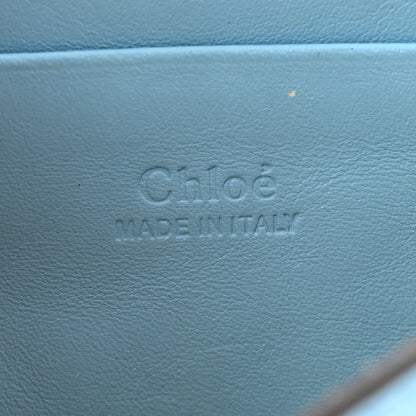 Chloe Suede Calfskin Faye Wallet On Strap Vinyl Blue 6 of 13