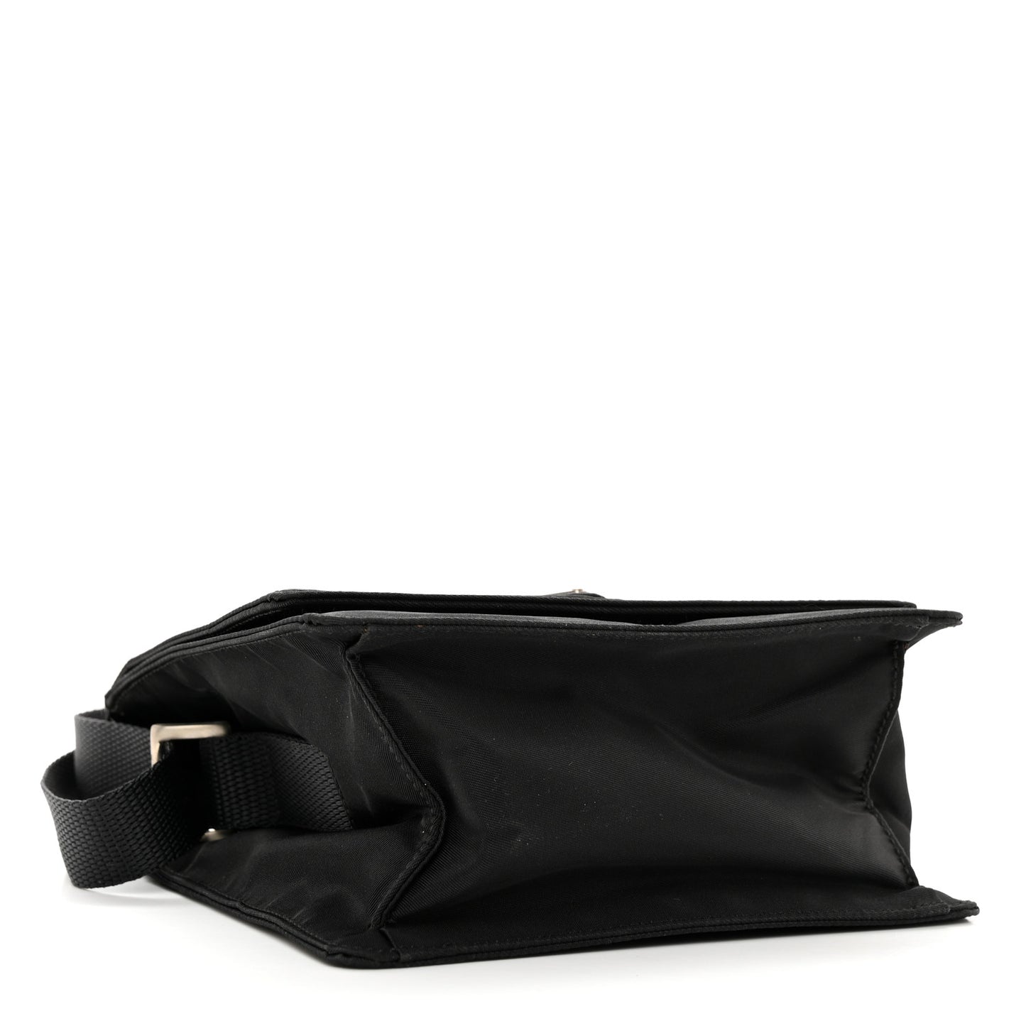 Nylon Flap Messenger Bag Black