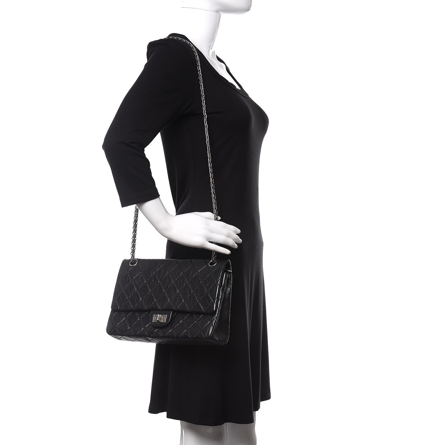 Chanel Aged Calfskin Quilted 2.55 Reissue 226 Flap Black 2 of 10