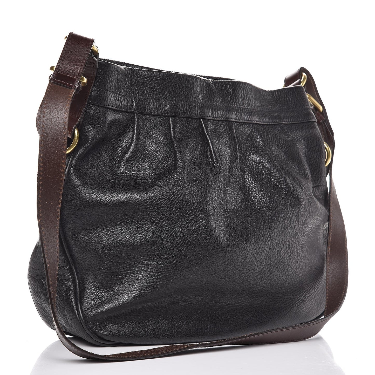 Pebbled Calfskin Medium Mitzy Messenger Black
