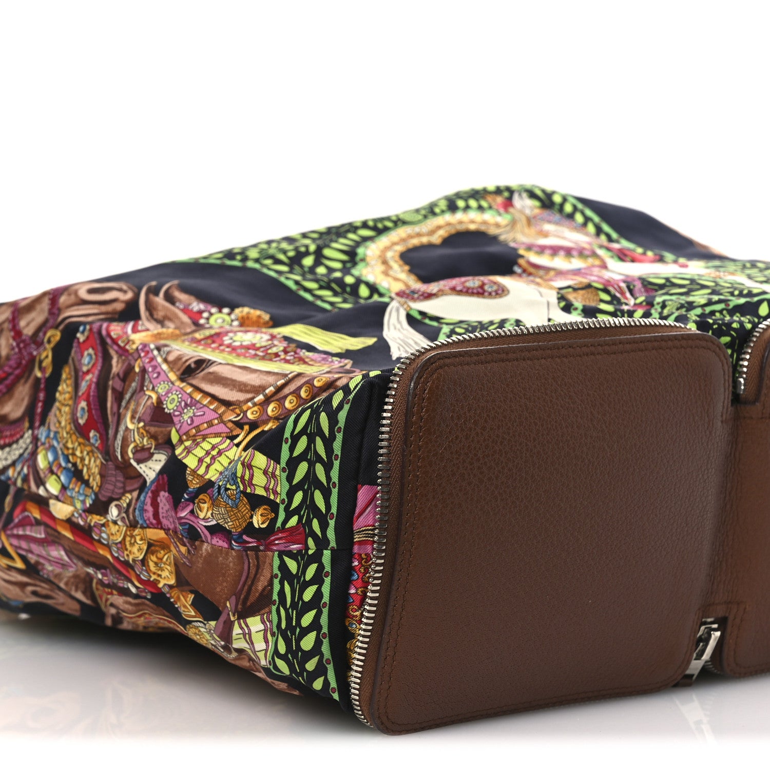 Hermes Buffle Silky Pop La Danse du Cheval Marwari Shopper Tote Noir Vert Vif Multicolor 8 of 15