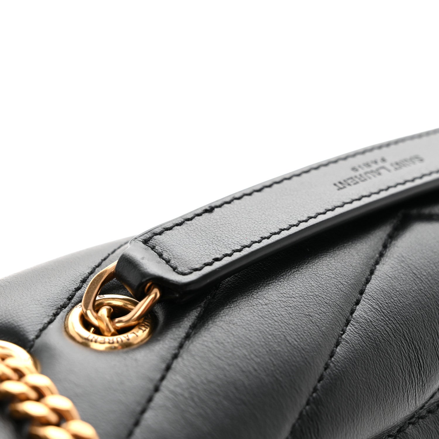 Saint Laurent Calfskin Y Quilted Monogram Small Loulou Chain Satchel Black 11 of 11