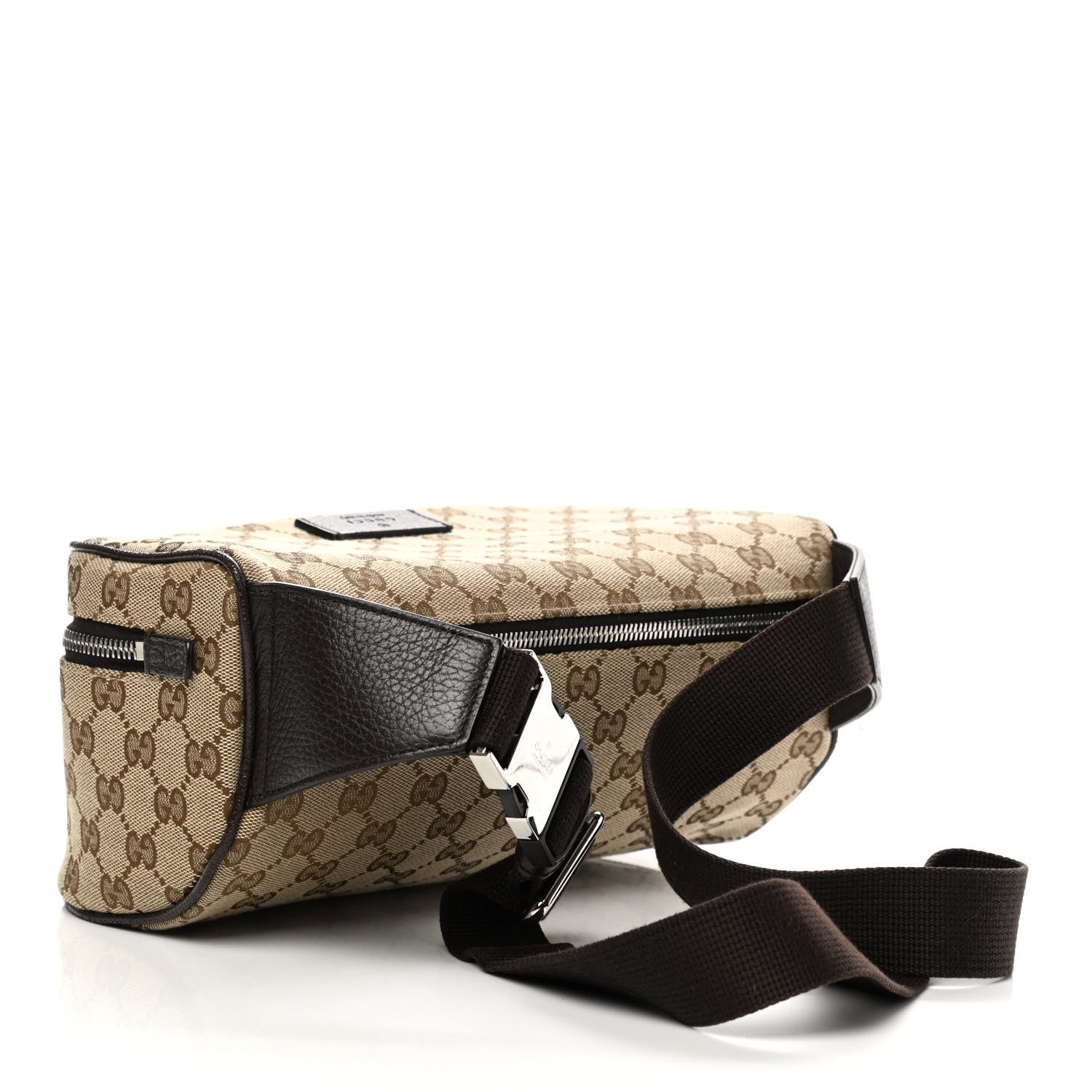 Gucci Monogram Dollar Calfskin Waist Pouch Beige Ebony Testa di Moro Marrone Scuro 3 of 10