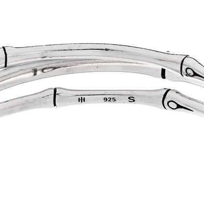 John Hardy Sterling Silver Enamel Bamboo Bangle Bracelet Set of 3 White 3 of 4