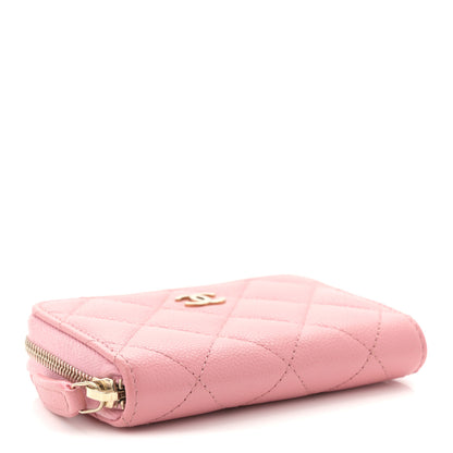 Chanel Caviar Quilted Zip Coin Purse Pink 4 of 8