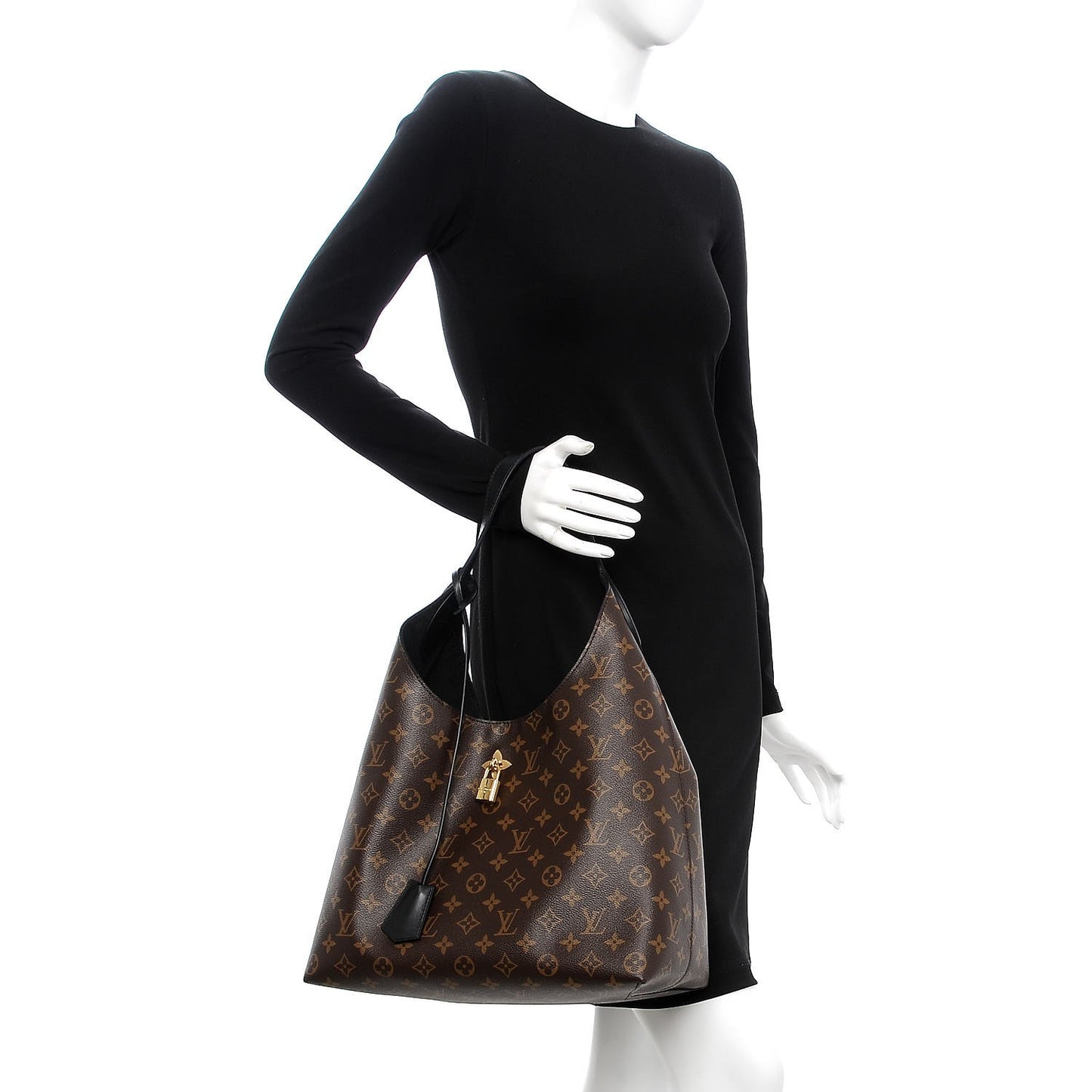 Monogram Flower Hobo Black