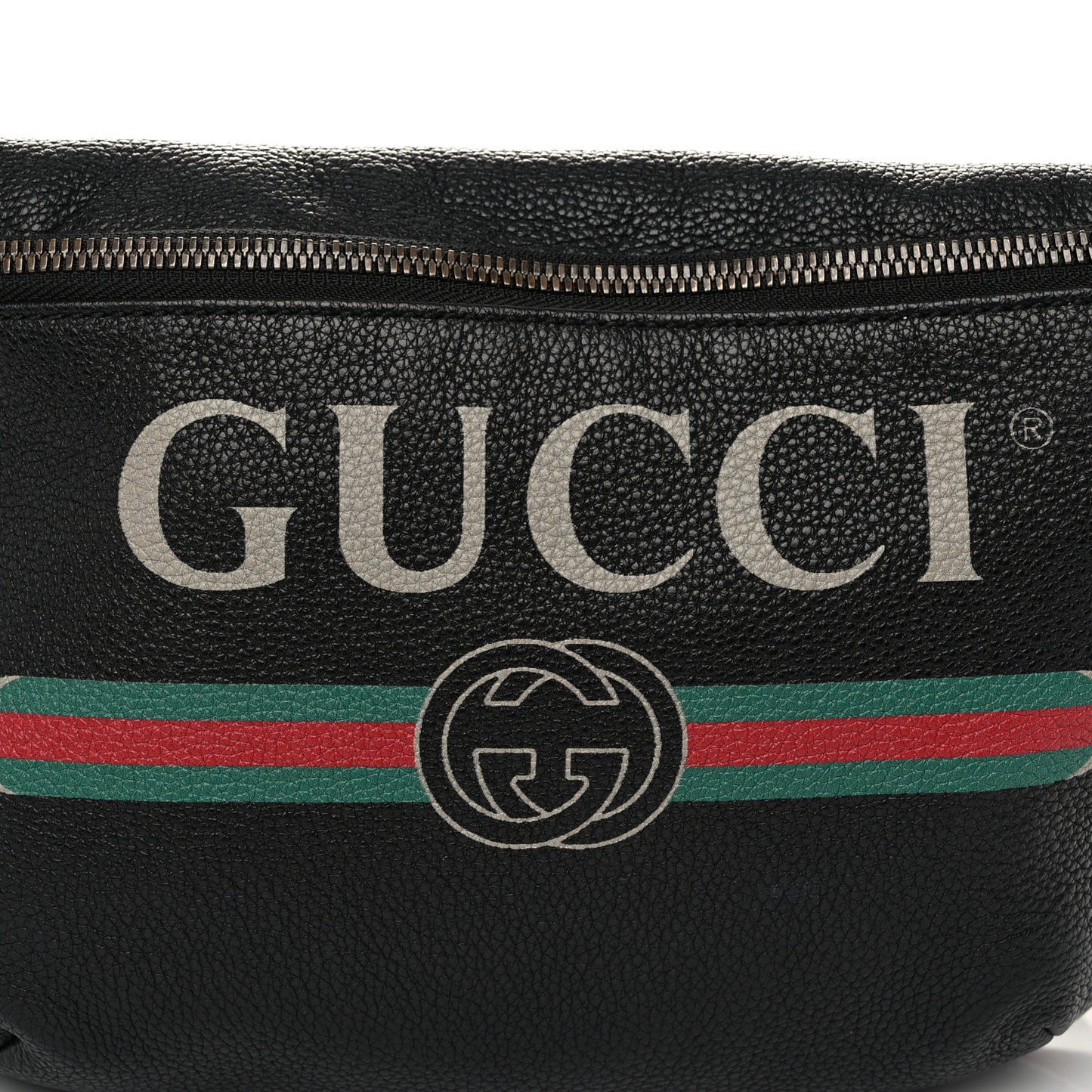 Grained Calfskin Logo Belt Bag Black