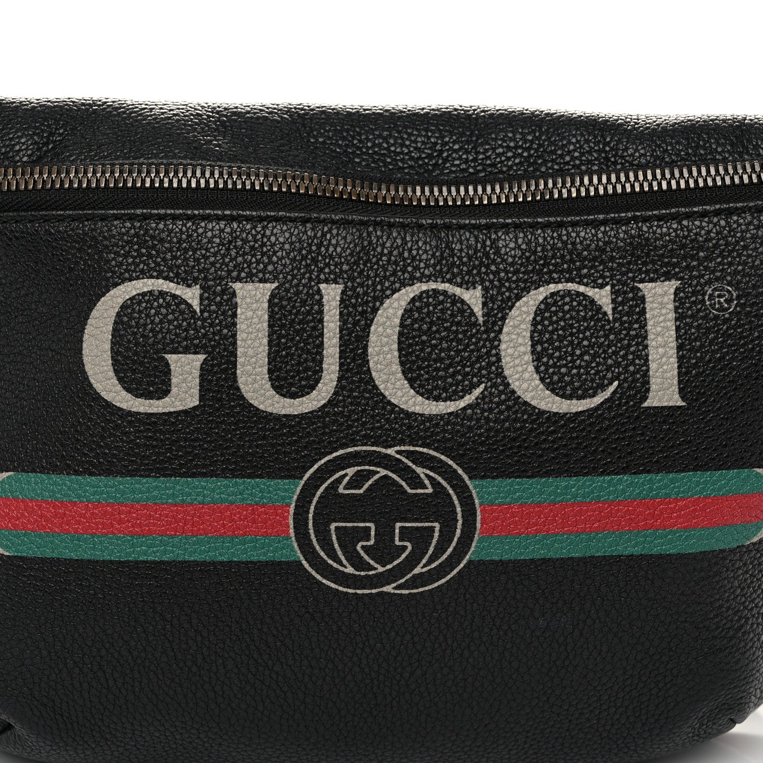 Gucci Grained Calfskin Logo Belt Bag Black 8 of 10