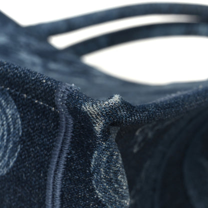 Christian Dior Denim Flowers Embroidered Medium Book Tote Blue 11 of 14