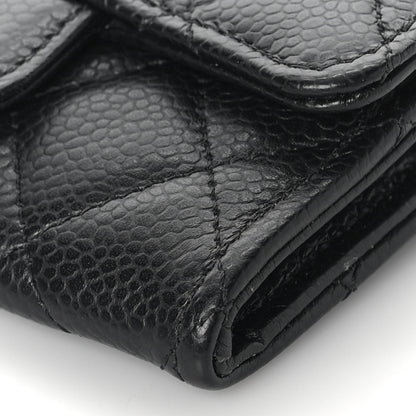 Chanel Caviar Quilted Flap Card Holder Wallet Black 10 of 11