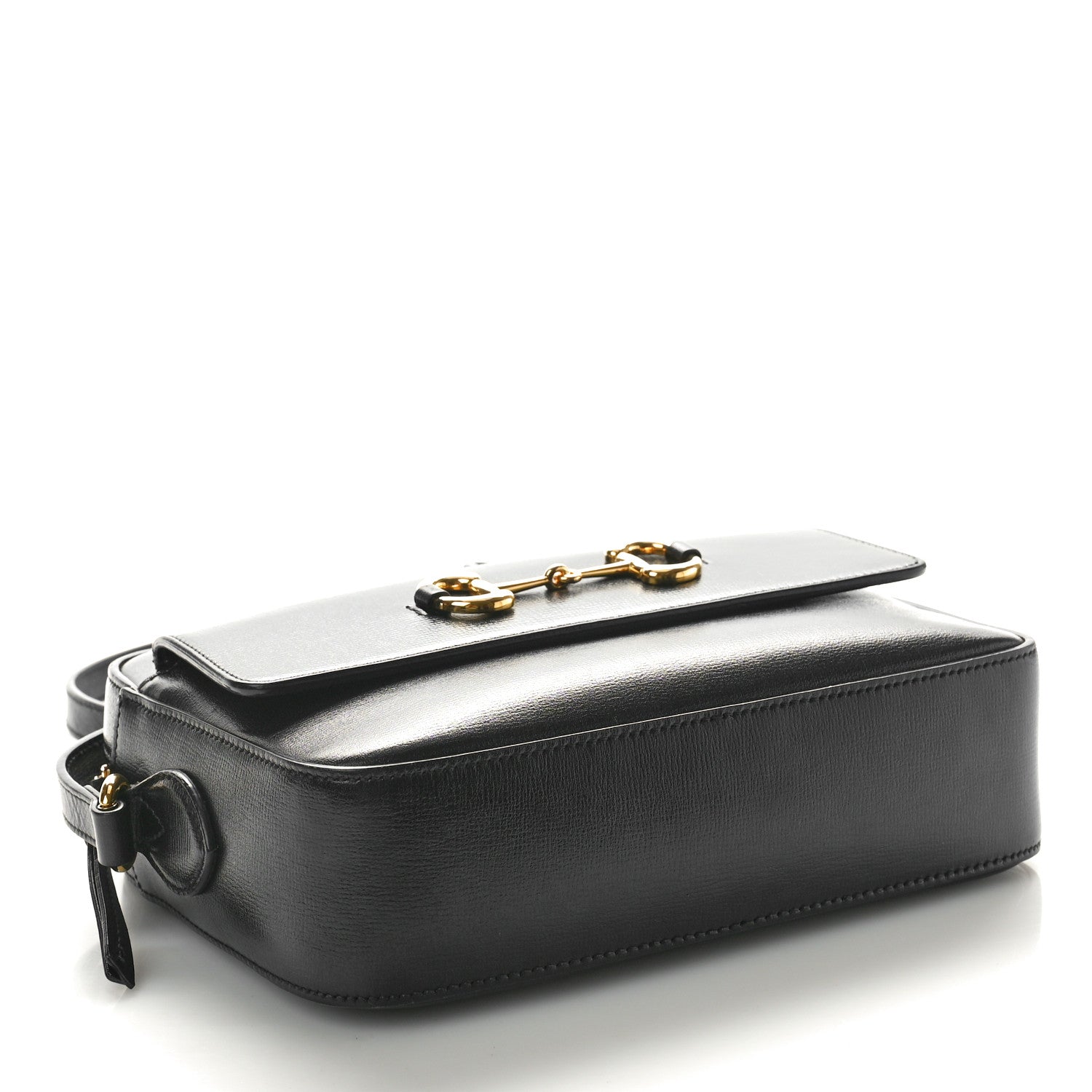Gucci Textured Calfskin Small Horsebit 1955 Shoulder Bag Black 4 of 12