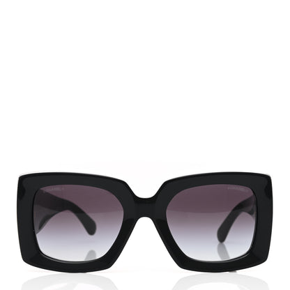 Chanel Acetate Rectangle Sunglasses 5435 Black 3 of 7