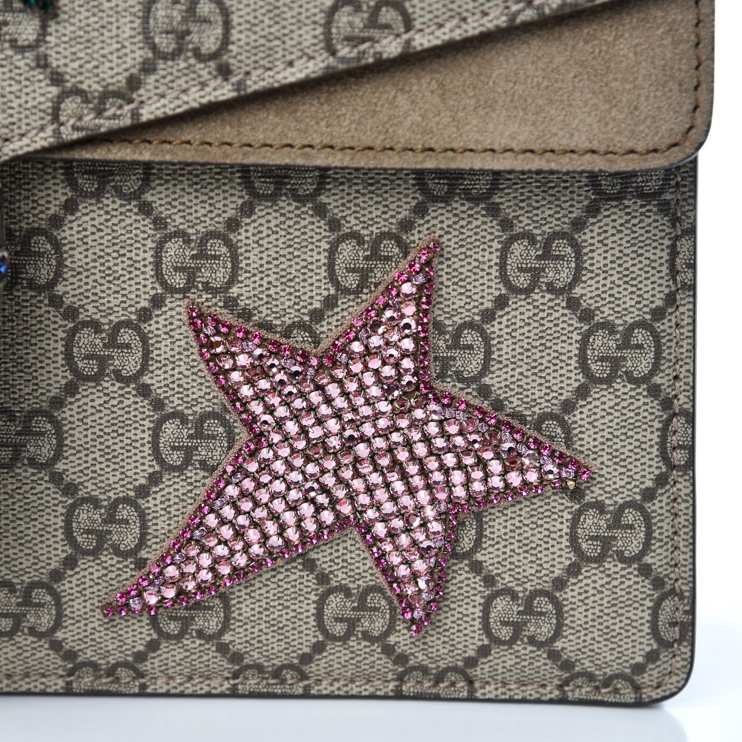 GG Supreme Monogram Shooting Star Embroidered Medium Dionysus Shoulder Bag Beige