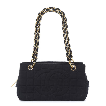 Chanel Jersey Quilted Petite Timeless Tote PTT Black 1 of 13