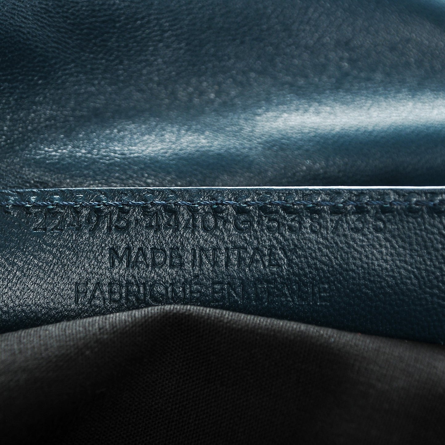 Chevre Silver Metallic Edge Hardware Envelope Clutch Bleu Nuit