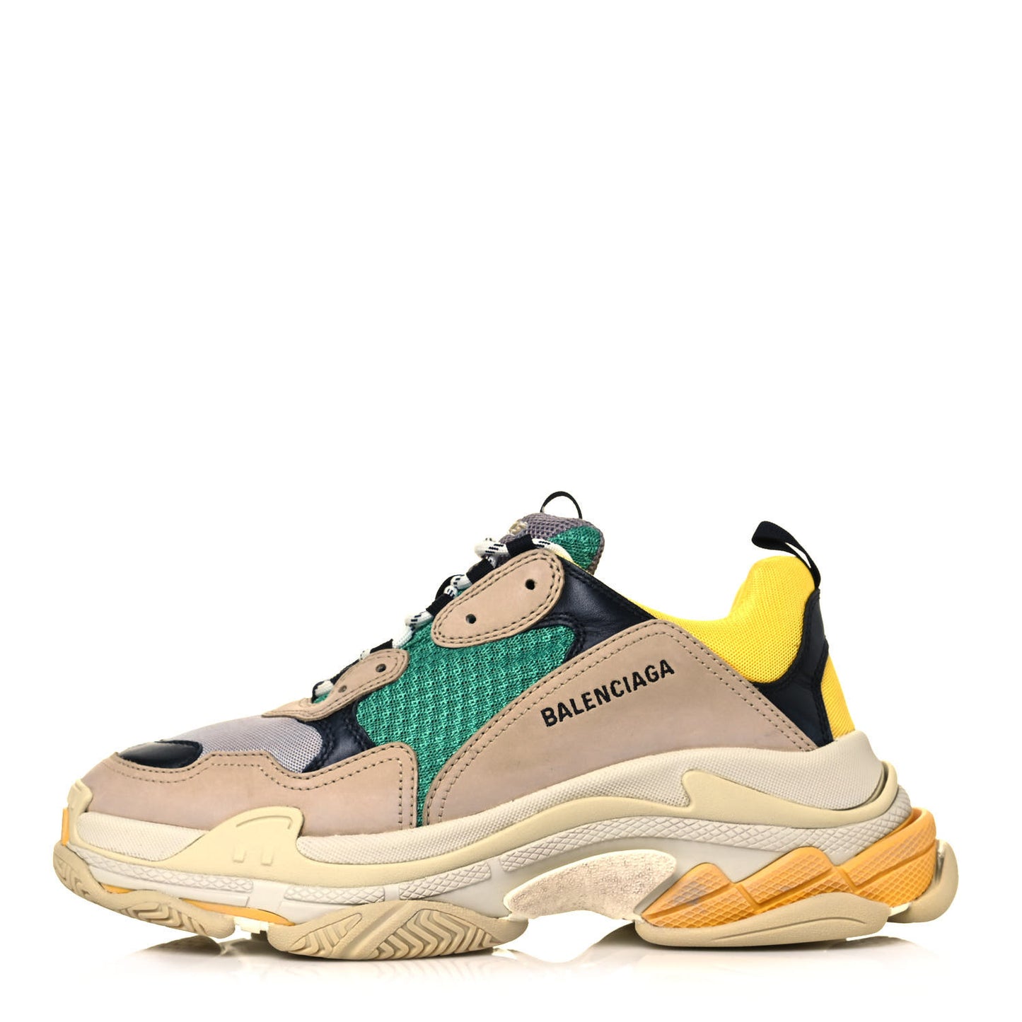 Fabric Mesh Mens Triple S Sneakers 43 Jaune Beige Vert Black Gris