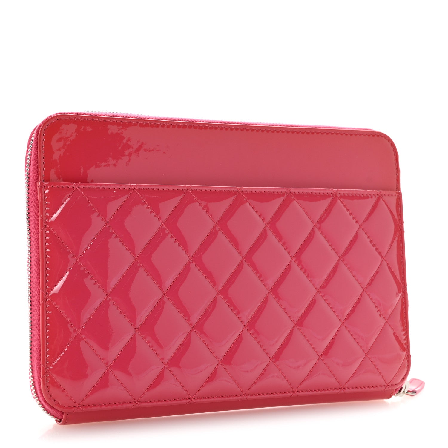 Chanel Patent Quilted Organizer Pouch Pink 3 of 11