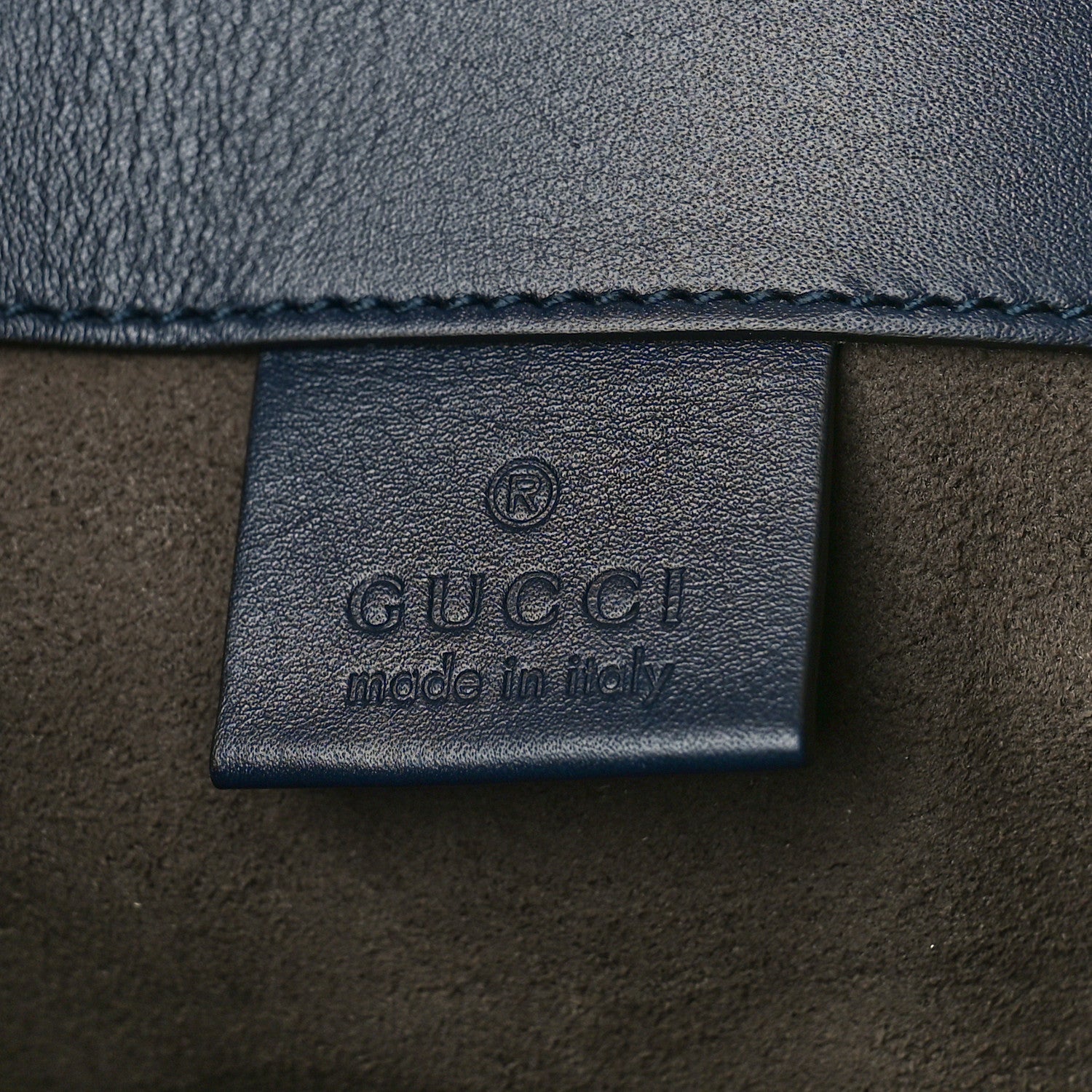 Gucci Guccissima Signature Double Buckle Backpack Navy 6 of 9