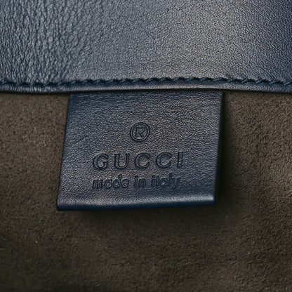 Gucci Guccissima Signature Double Buckle Backpack Navy 6 of 9