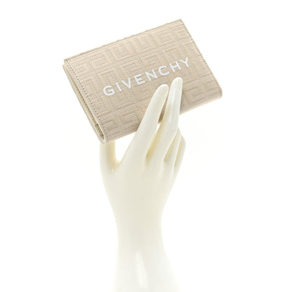 Givenchy Embroidered Canvas 4G Logo G-Cut Bi-Fold Wallet Natural Beige 2 of 11