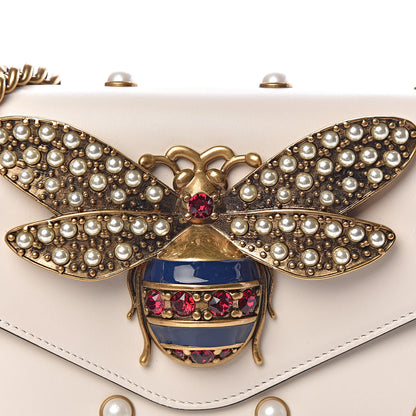 Gucci Nappa Pearl Studded Mini Queen Margaret Broadway Shoulder Bag Mystic White 12 of 17