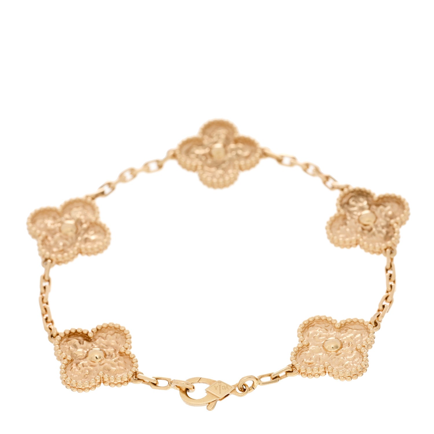 Van Cleef & Arpels 18K Yellow Gold 5 Motifs Vintage Alhambra Bracelet 2 of 4