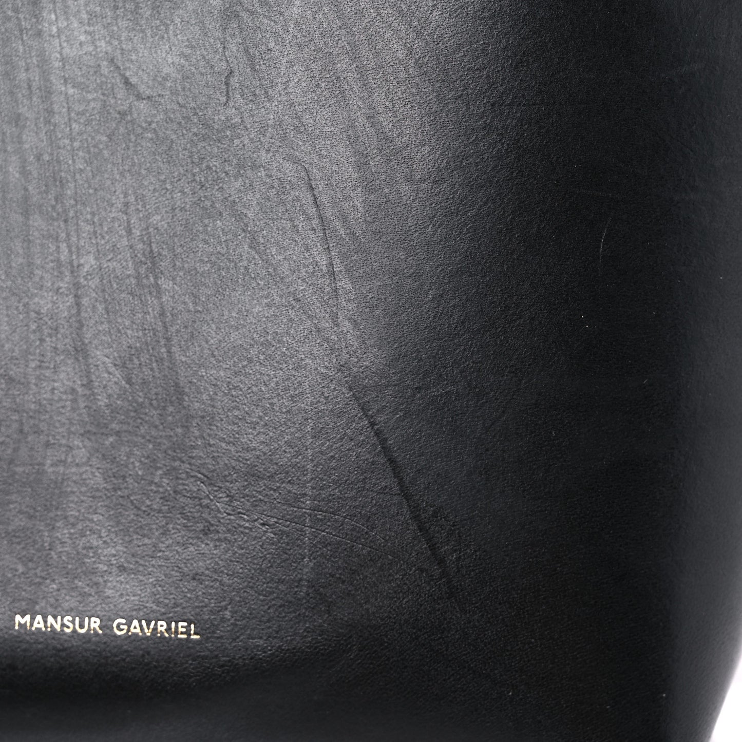 Calfskin Mini Bucket Bag Black Flamma