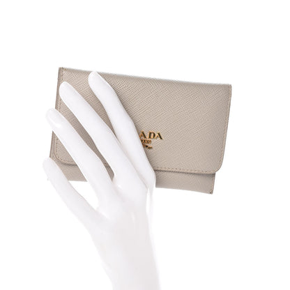 Prada Saffiano Metal Flap Card Holder Pomice 2 of 10