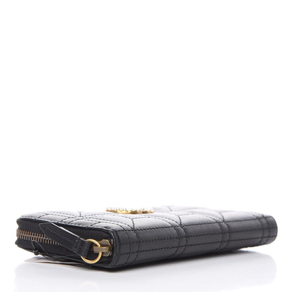 Gucci Calfskin Matelasse Pearly GG Marmont Zip Around Wallet Black 4 of 9