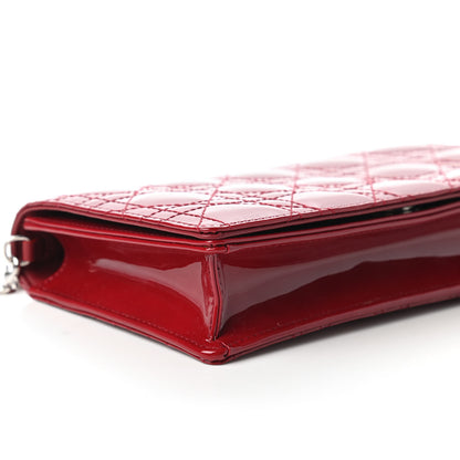 Christian Dior Patent Cannage Lady Dior Clutch Red 6 of 11