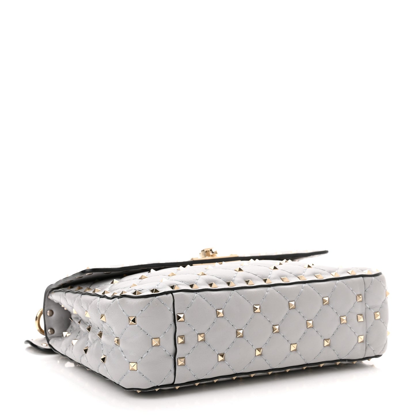 Nappa Medium Rockstud Spike Shoulder Bag Pastel Grey