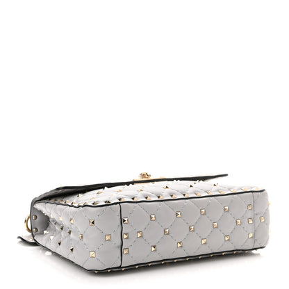 Valentino Garavani Nappa Medium Rockstud Spike Shoulder Bag Pastel Grey 4 of 9