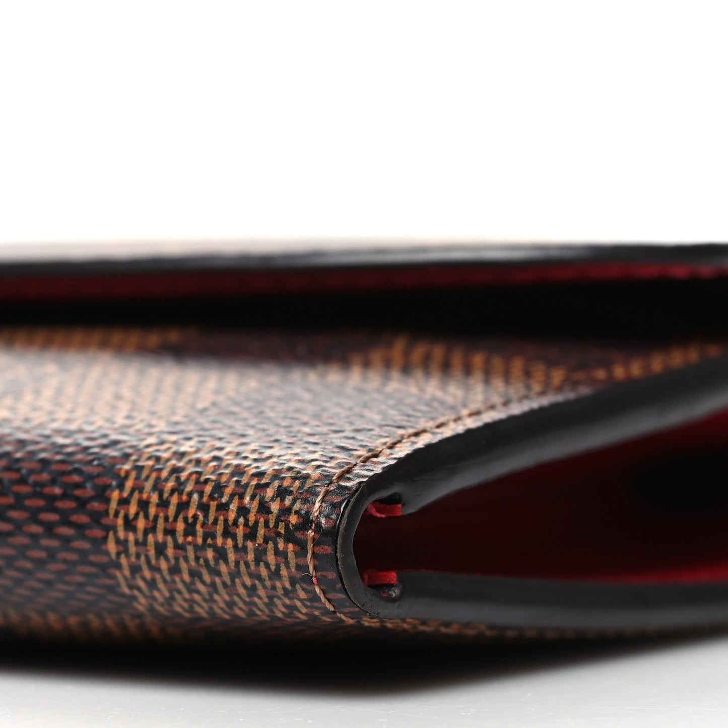 Damier Ebene Emilie Wallet Red