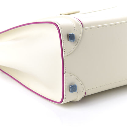 Celine Smooth Calfskin Micro Luggage White Magenta 6 of 10