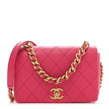 Chanel Caviar Quilted Small Fashion Therapy Flap Bag Dark Pink 1 of 10